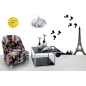Naklejka ścienna EIFFEL z karteczkami samoprzylepnymi 80x80 cm MIN 2